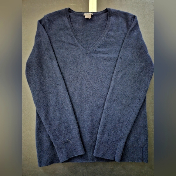 NWT - Cashmere Ann Taylor Navy Blue Sweater - Size L - Picture 1 of 6